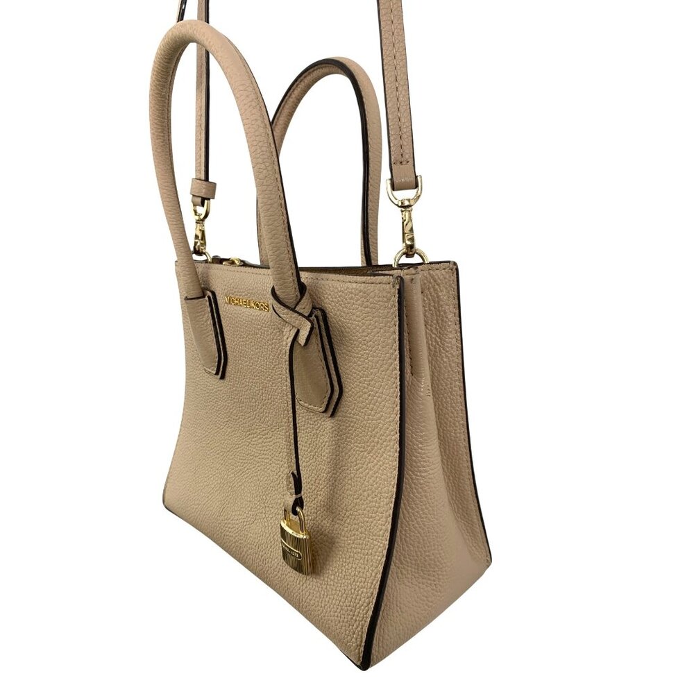 Michael Kors Mini Mercer Leather Crossbody & Tote Bag Nude EUC 8480 - Picture 10 of 16